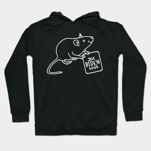 Whiteline Cute Rat with Joe Biden 2020 Sign Hoodie